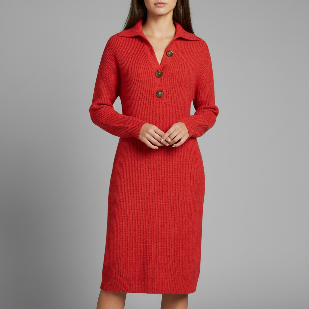 Arianell | Women's Wool Knit Midi Sweater Dress