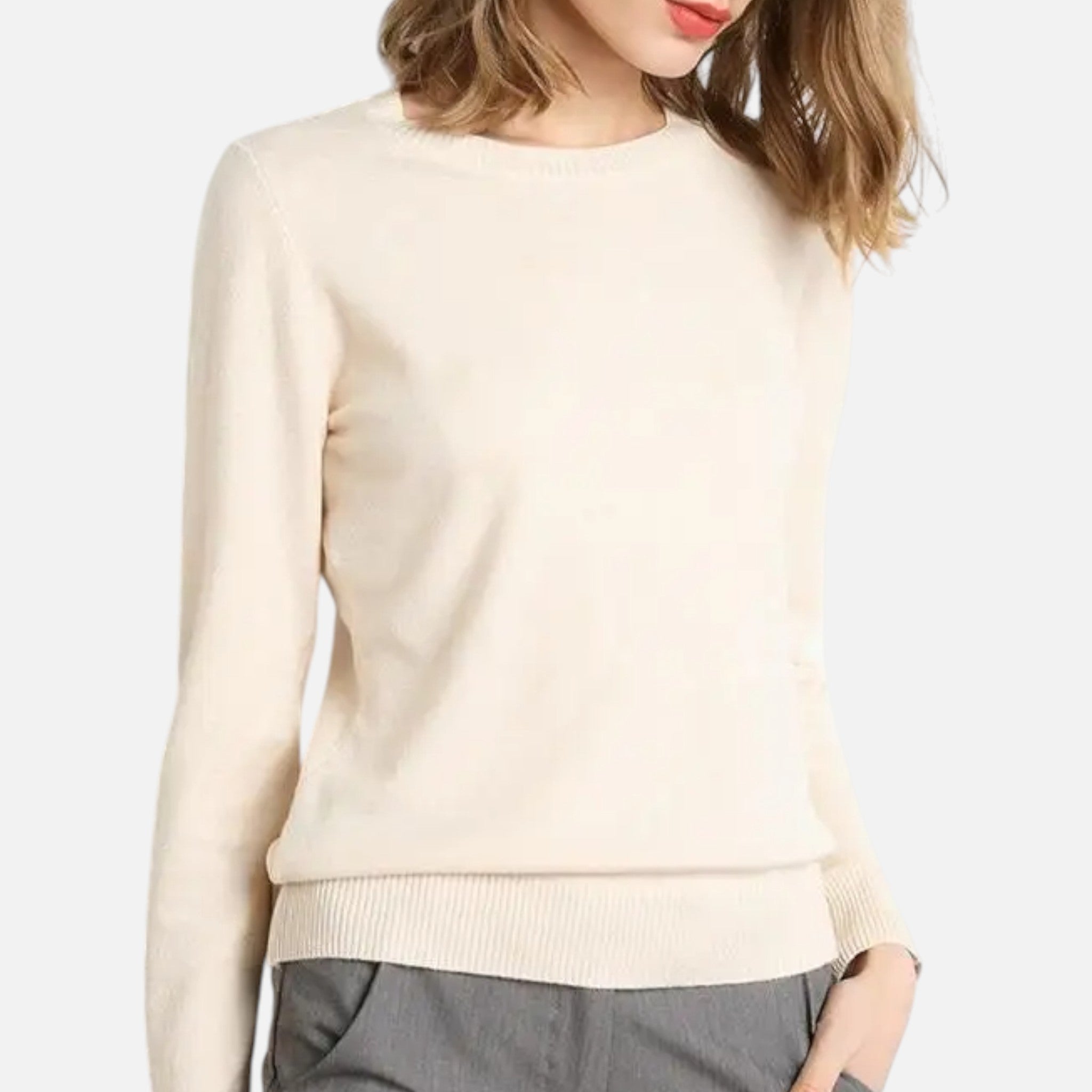 Women’s Merino Wool Sweater – O-Neck