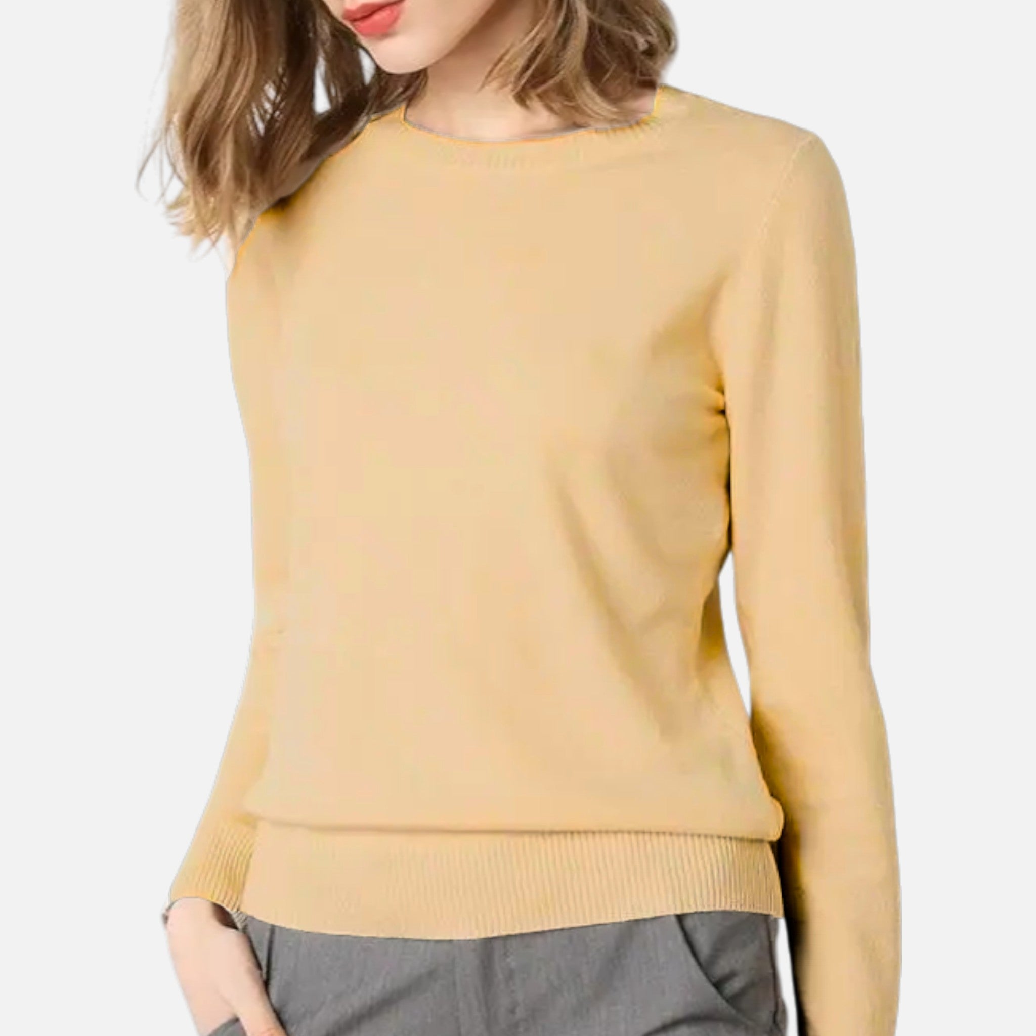 Women’s Merino Wool Sweater – O-Neck