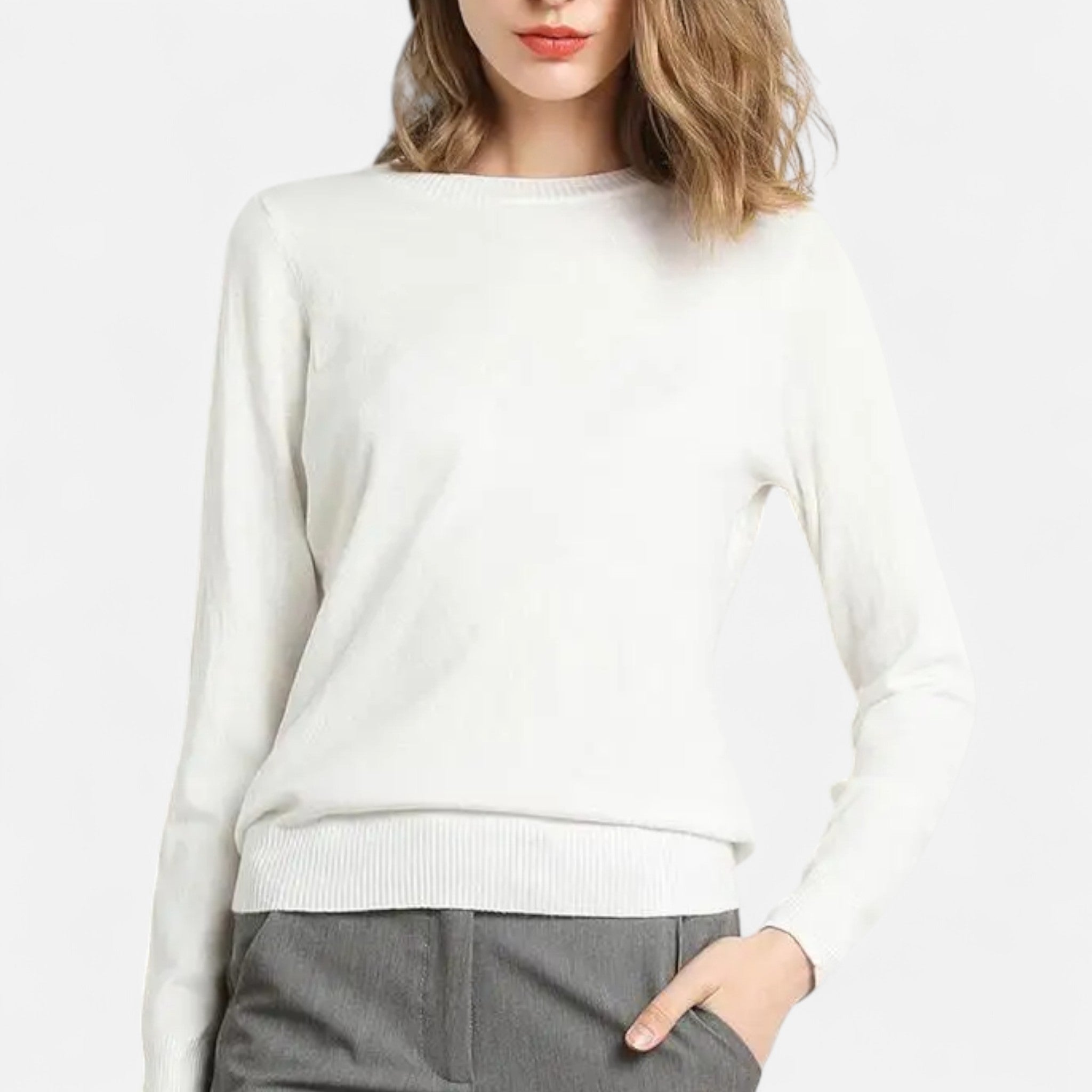 Women’s Merino Wool Sweater – O-Neck