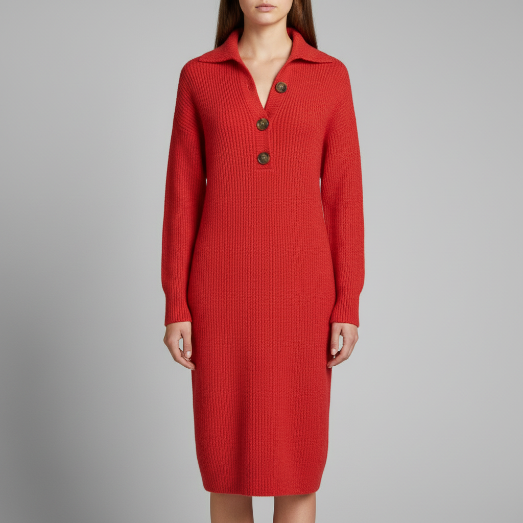 Arianell | Women's Wool Knit Midi Sweater Dress