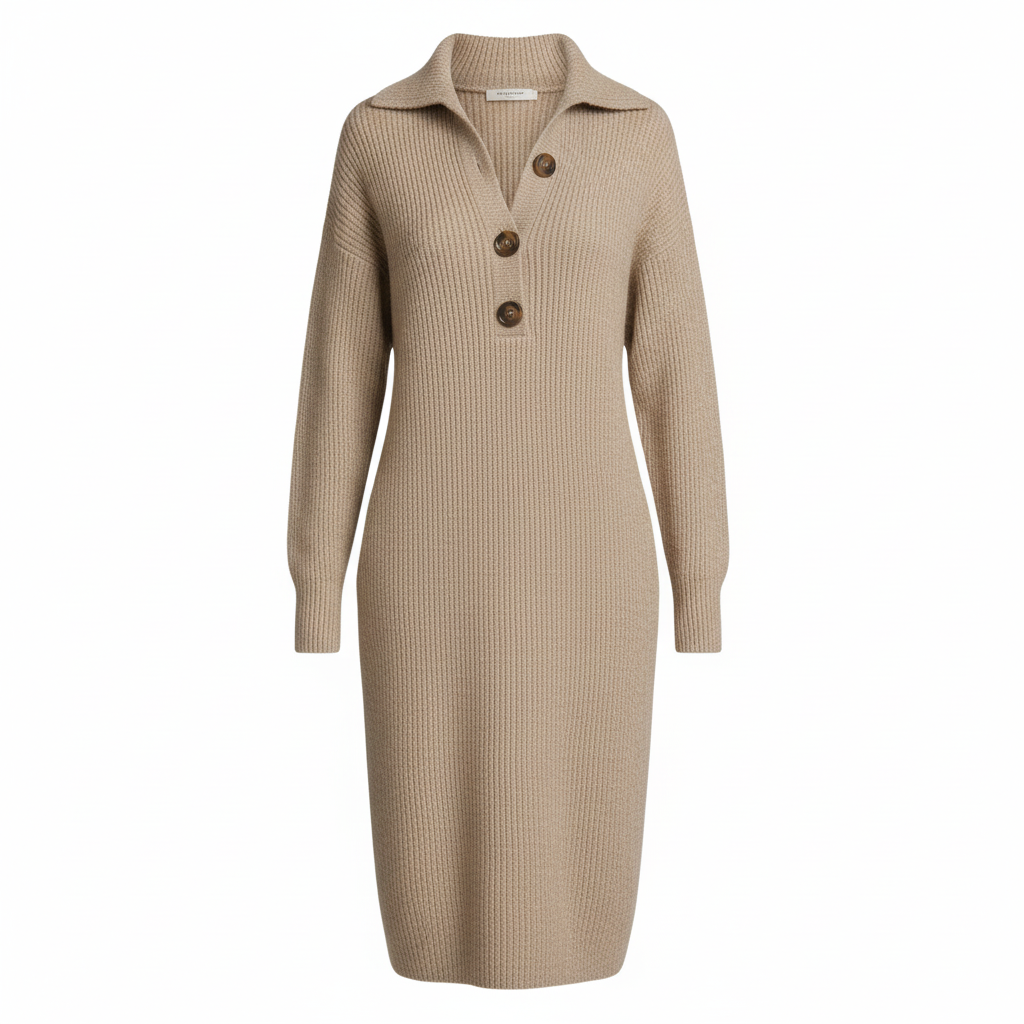 Arianell | Women's Wool Knit Midi Sweater Dress