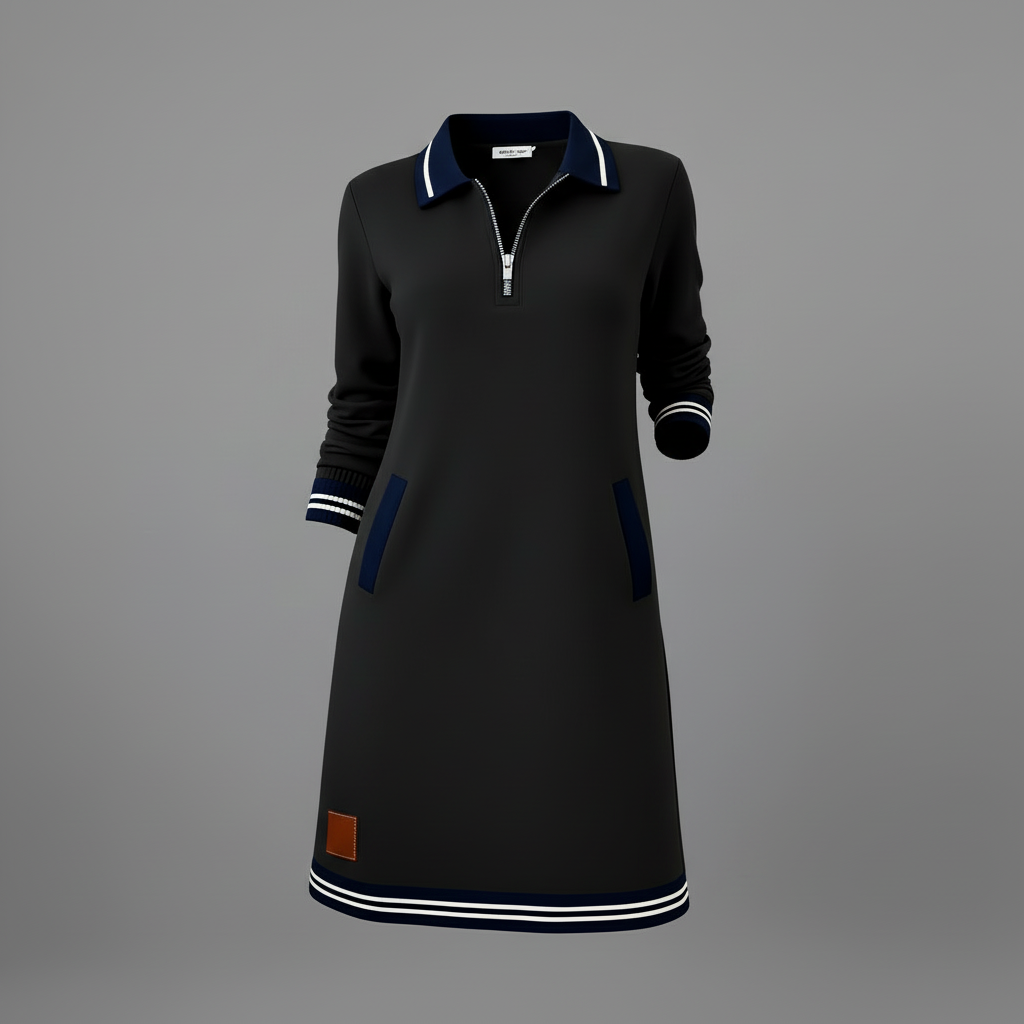 Casual Women's Dress with Zip Neckline | Everyday Style