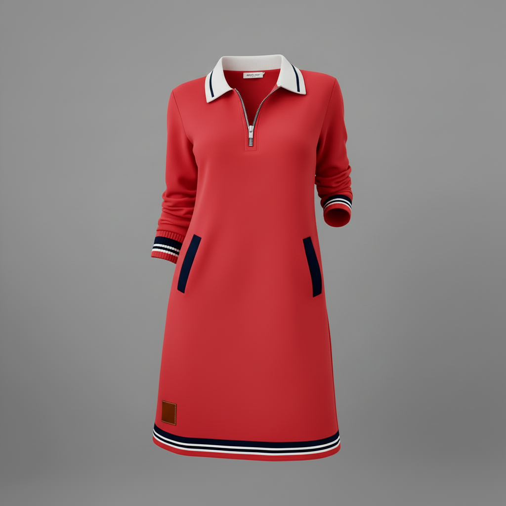 Casual Women's Dress with Zip Neckline | Everyday Style