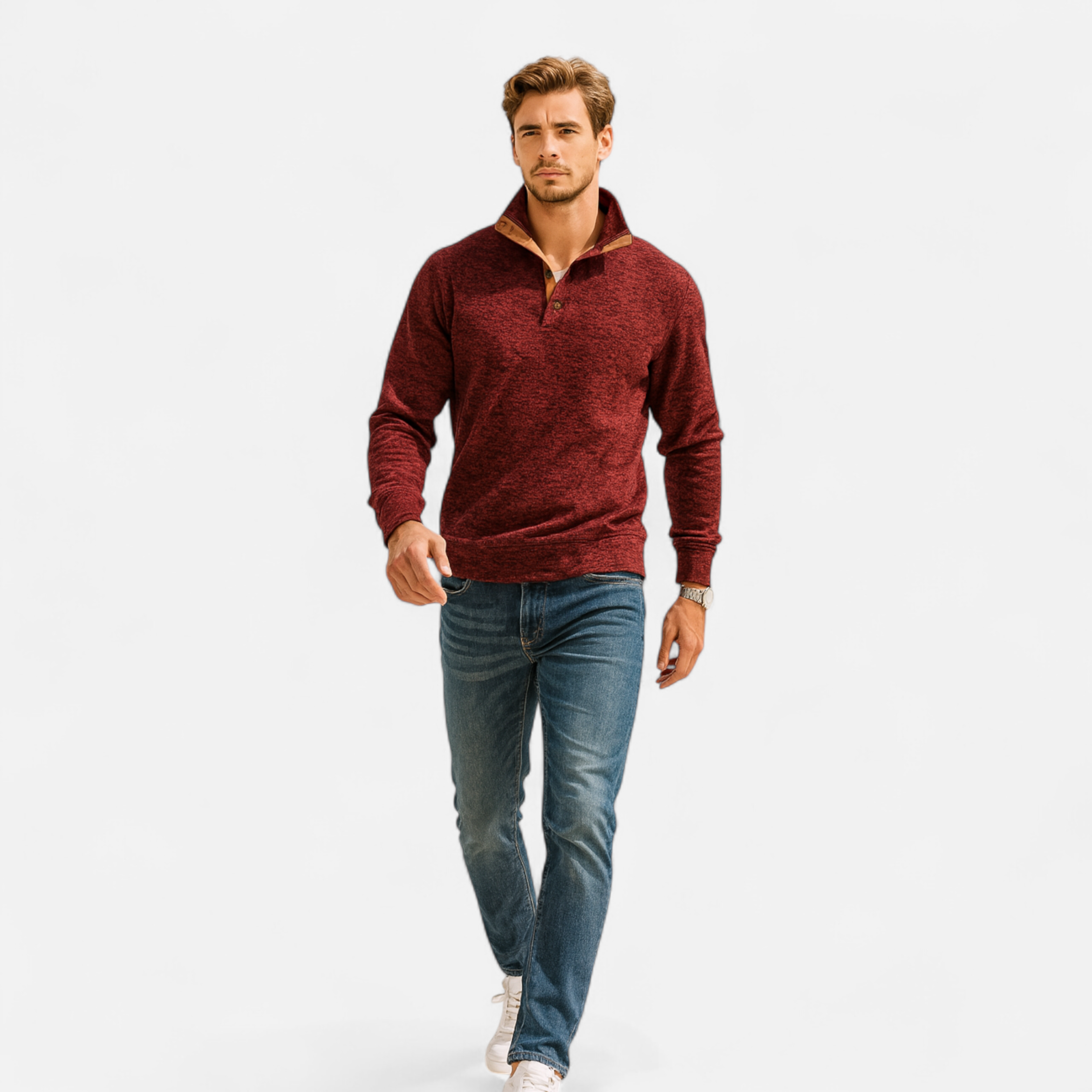 Men’s Knitted Sweater – Stand Collar