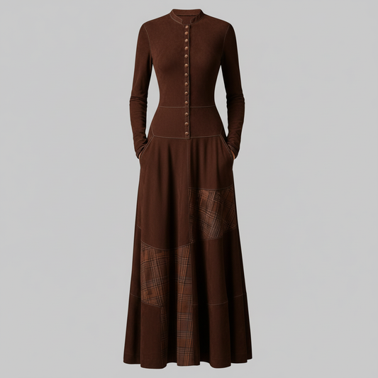 Fringilla Vintage Plaid Maxi Dress | Women's Formal Dresses