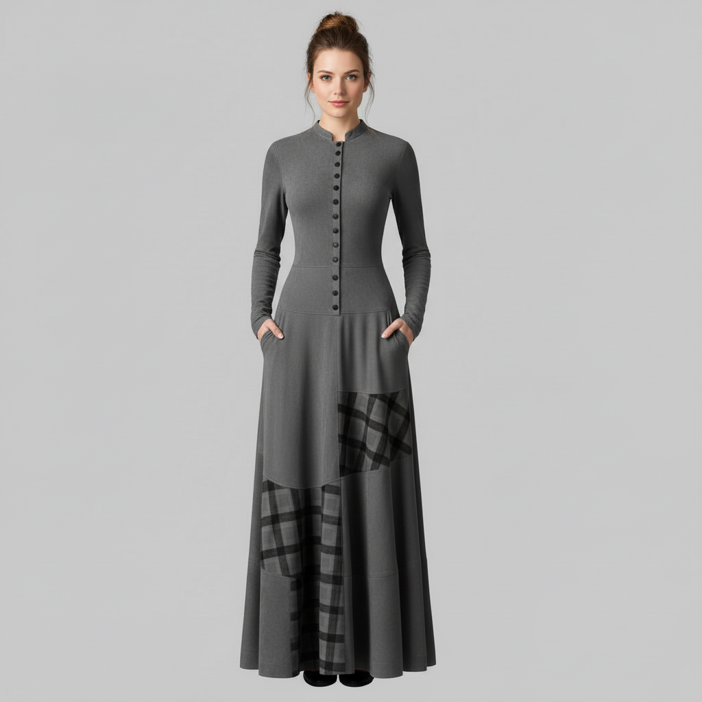 Fringilla Vintage Plaid Maxi Dress | Women's Formal Dresses