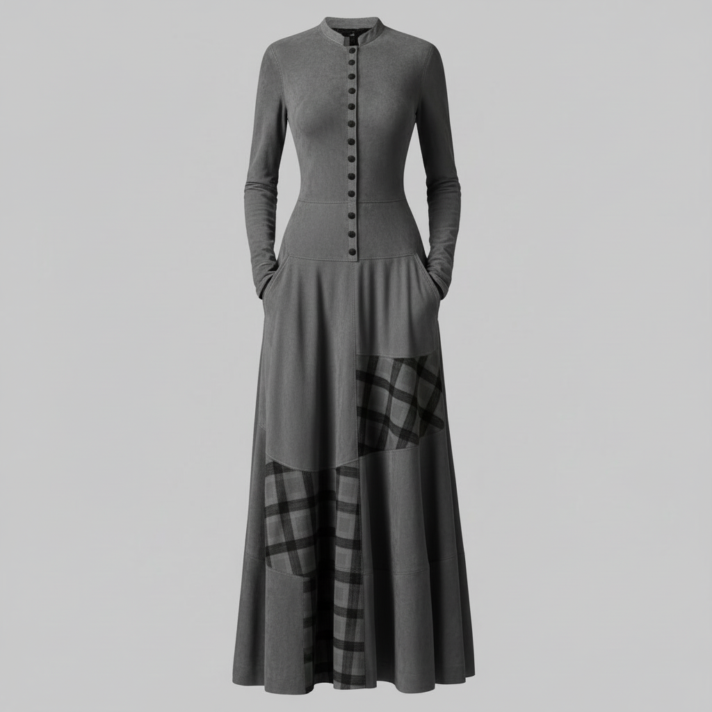 Fringilla Vintage Plaid Maxi Dress | Women's Formal Dresses