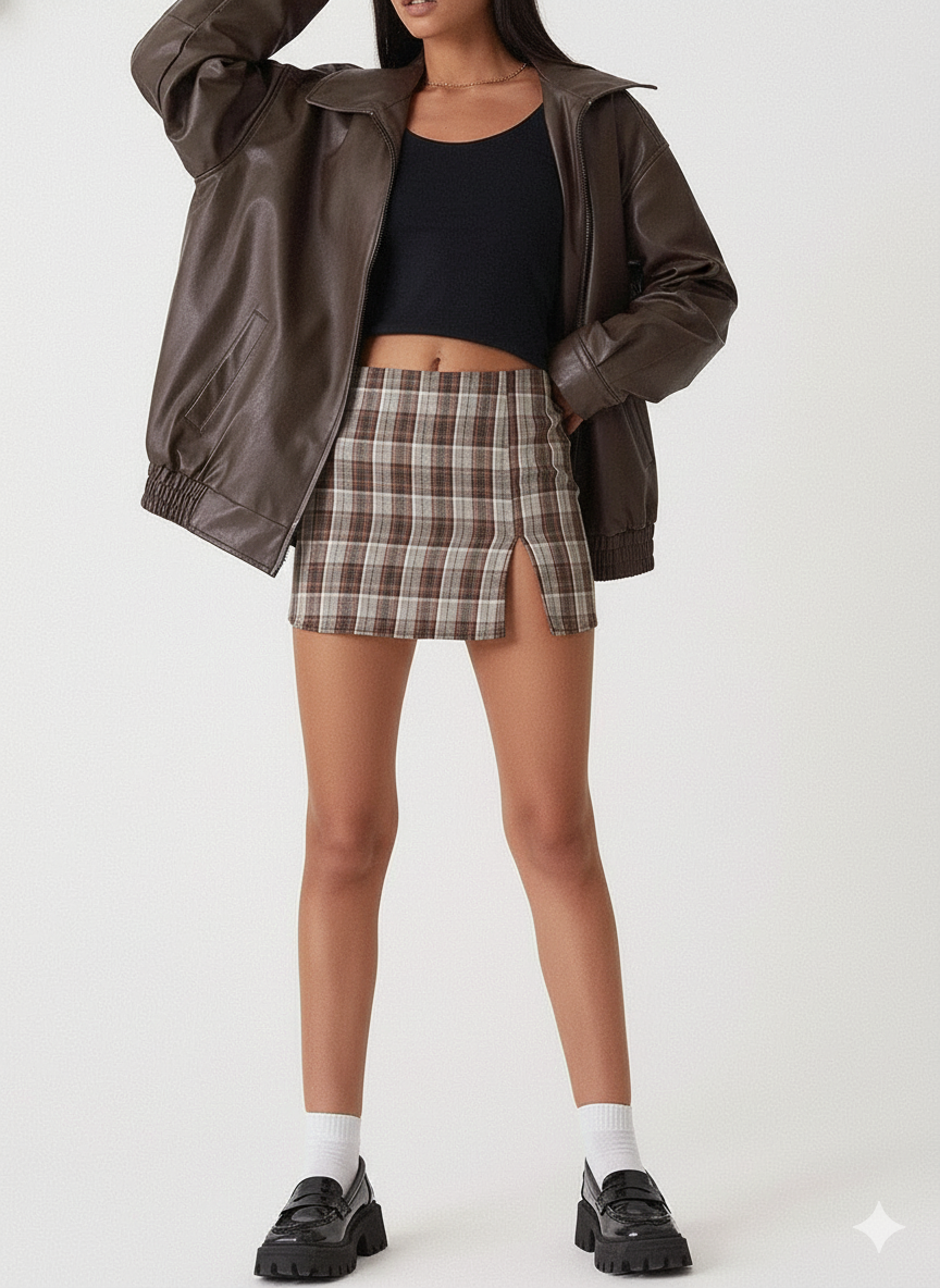 Women’s Oversized PU Bomber Jacket