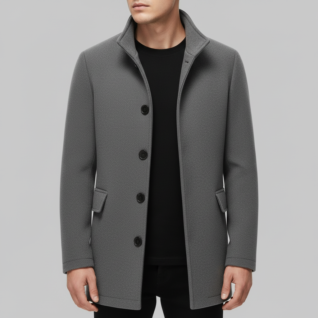Men’s Long Warm Button Overcoat