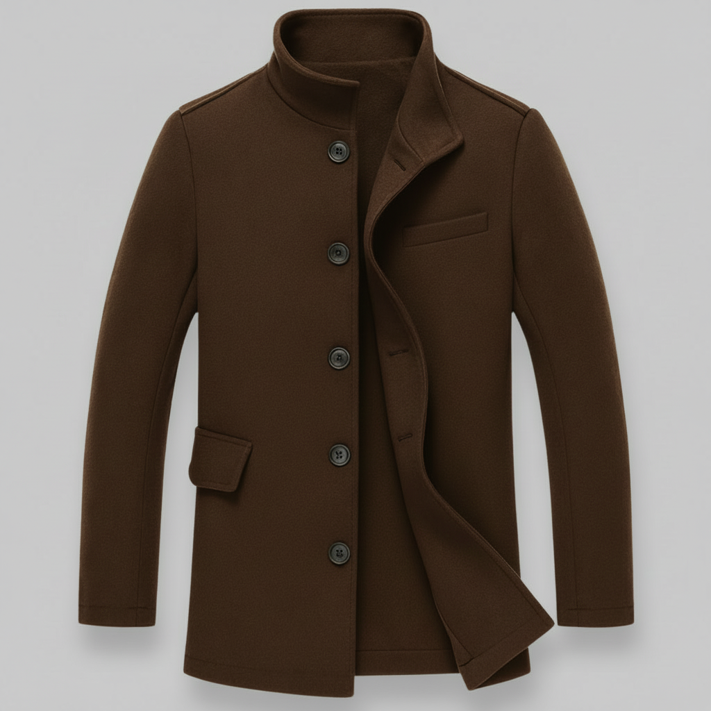Men’s Long Warm Button Overcoat