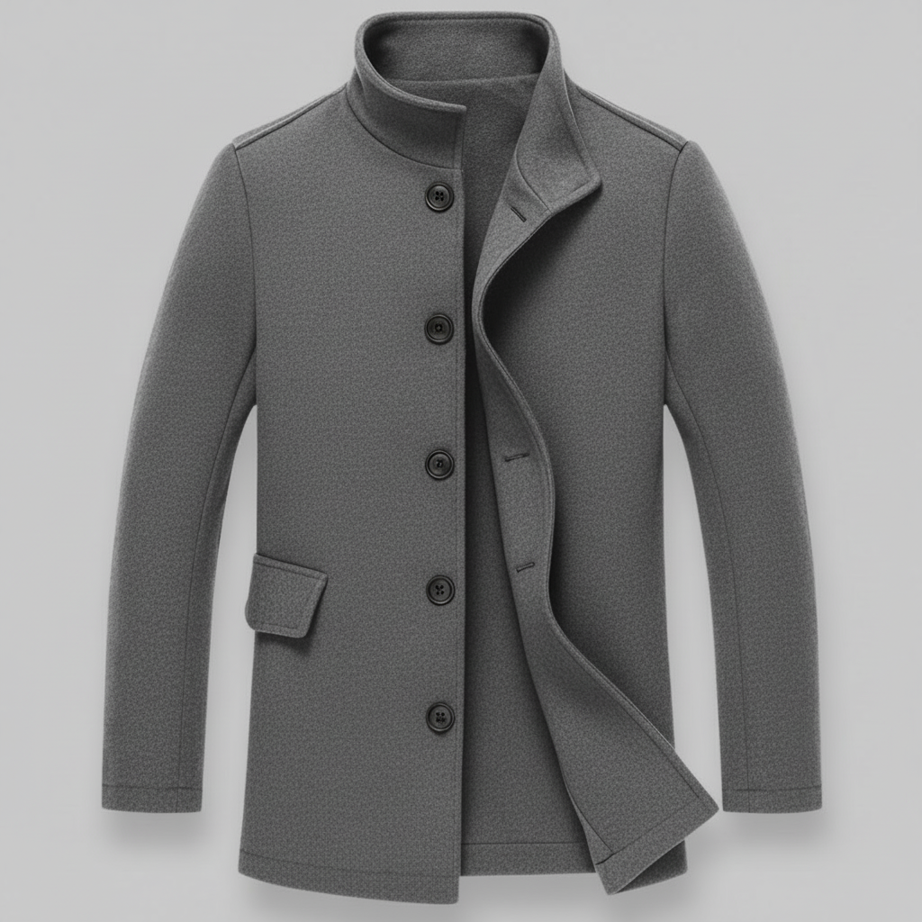 Men’s Long Warm Button Overcoat