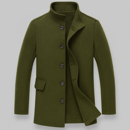 Men’s Long Warm Button Overcoat