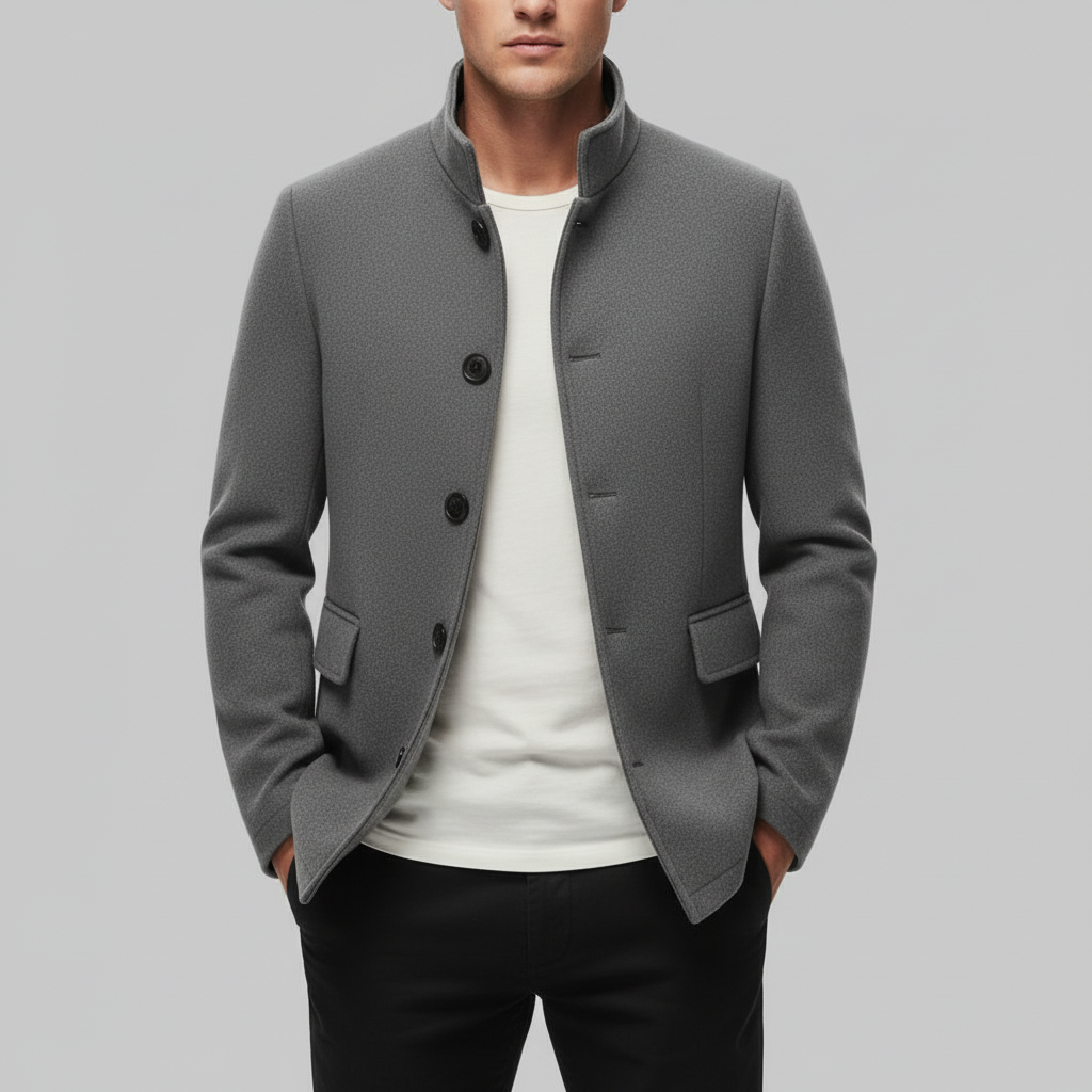 Men’s Long Warm Button Overcoat