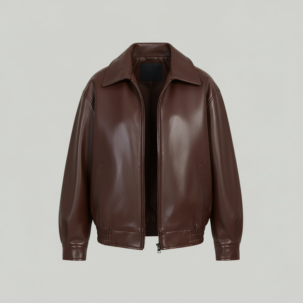Women’s Oversized PU Bomber Jacket