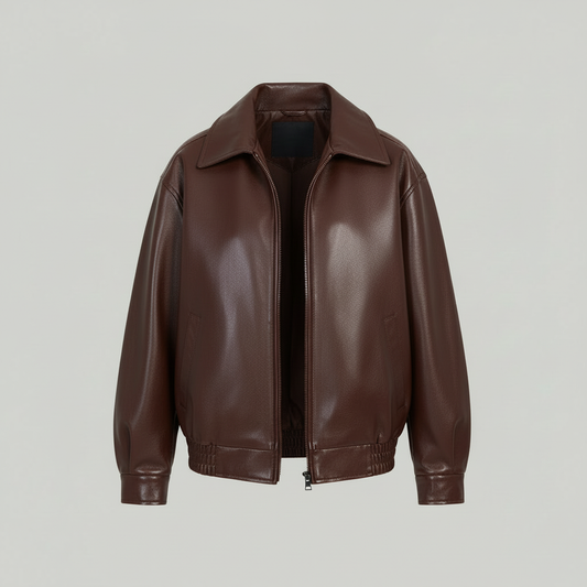 Women’s Oversized PU Bomber Jacket