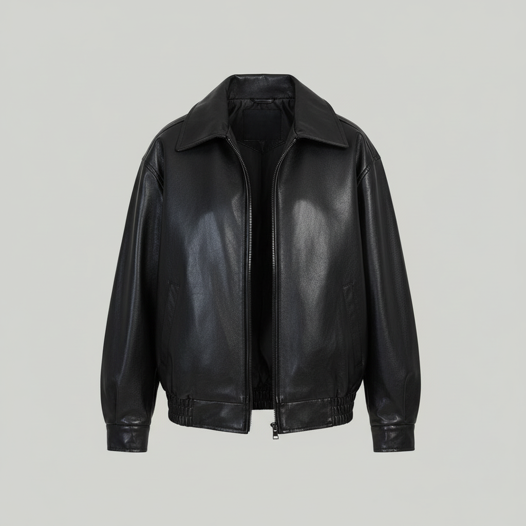 Women’s Oversized PU Bomber Jacket