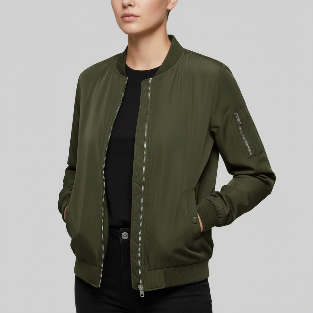 Women's Short Bomber Jacket | Casual Fashion Outerwear