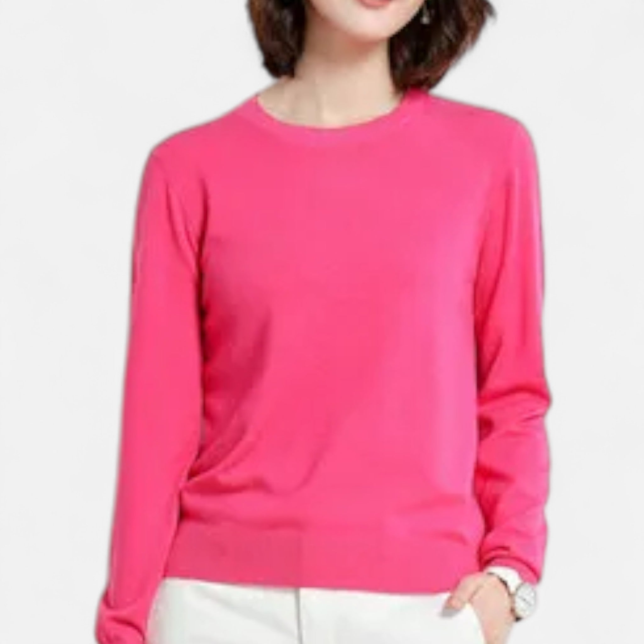 Women’s Merino Wool Sweater – O-Neck